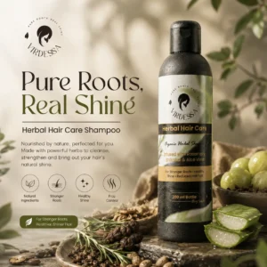 Virdessa Herbal Hair Care Shampoo with natural herbs for stronger roots, healthy shine and frizz control.